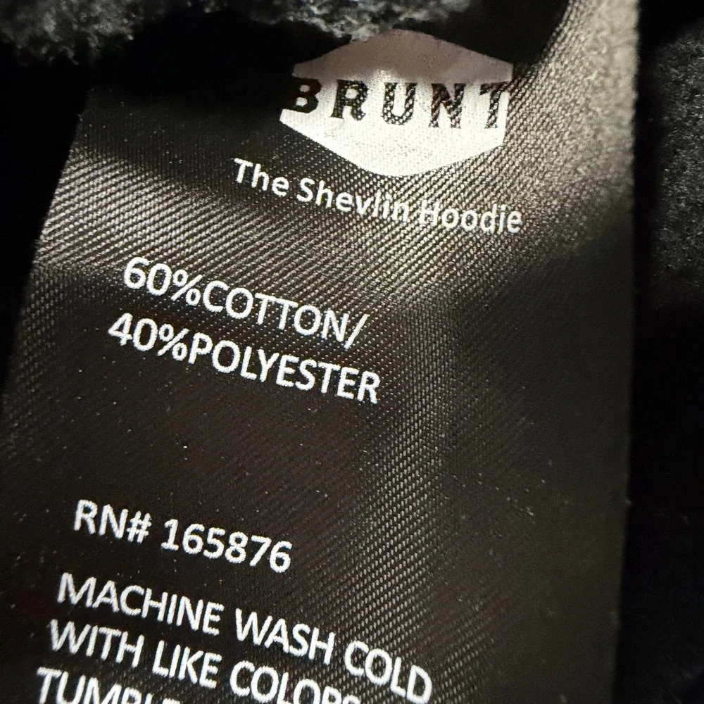 BRUNT The Shevlin Hoodie Black 3X Large Snap Neck Cotton Polyester Blend - Picture 6 of 9